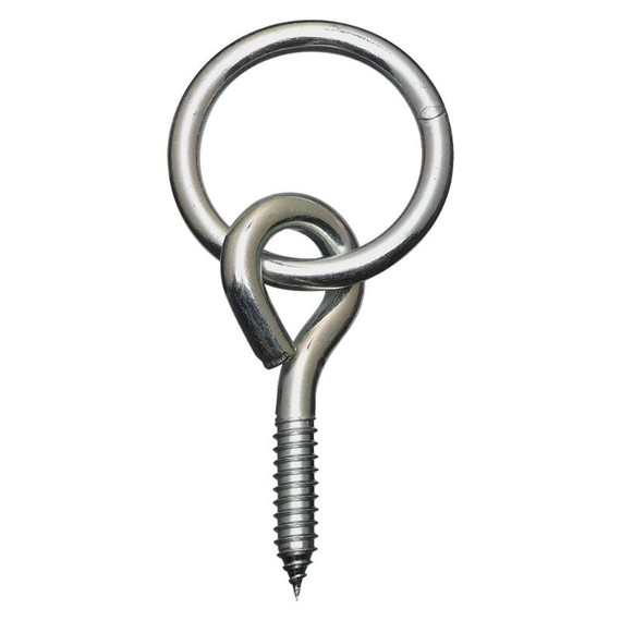 National Hardware Zinc Plated Hitching Ring with screw Eye - 3/8" X 3-1/2"