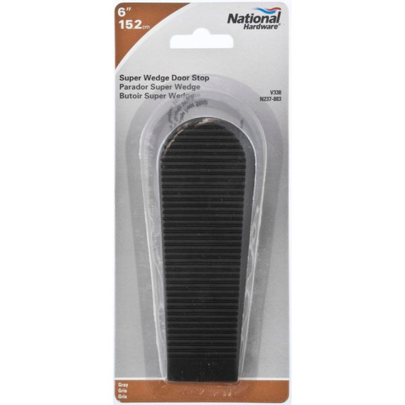 National Hardware Gray Super Wedge Door Stop - 6"