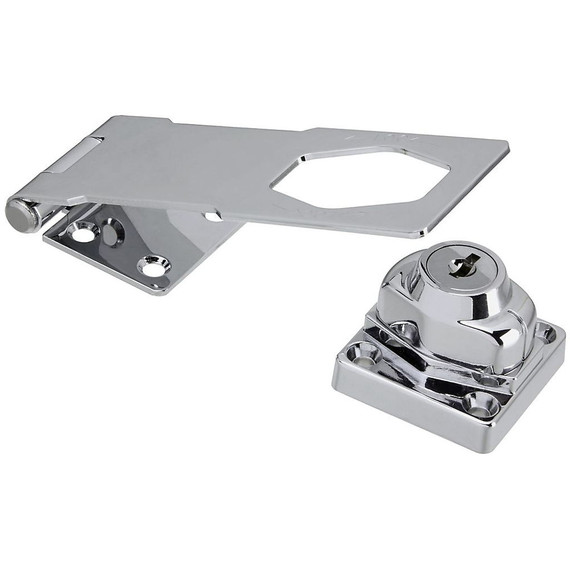 National Hardware Keyed Chrome Die Cast Hasp Lock - 4-1/2"