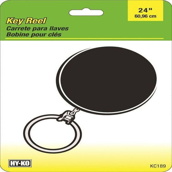 Hy-Ko Clip-On Black Key Reel With Retractable Chain - 24"
