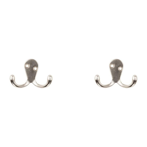 National Hardware Satin Nickel Double Clothes Hook