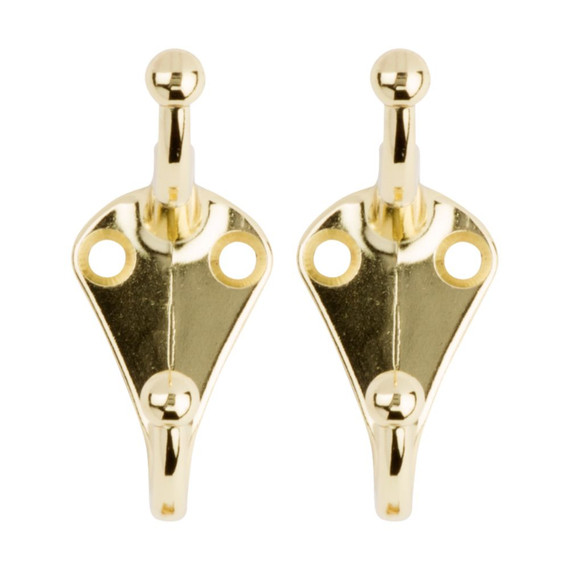 National Hardware Brass Coat/hat Hook - 2 pk
