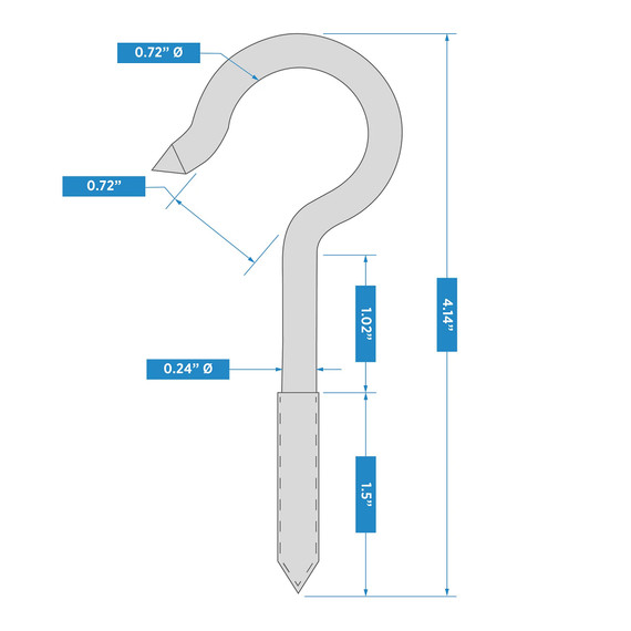 National Hardware #3 Zinc Plated Ceiling Hook - 4-1/8"