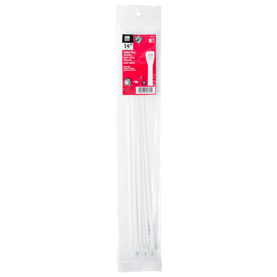 Gardner Bender White Nylon Cable Tie - 8 pk - 14"
