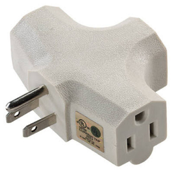 Master Electrician Uninex Beige Tri Tap Adapter