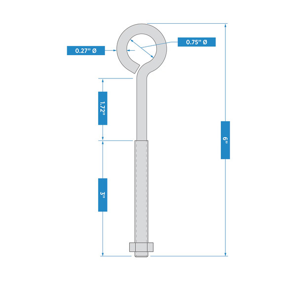 National Hardware Zinc Plated Eye Bolt - 5/16" X 6"