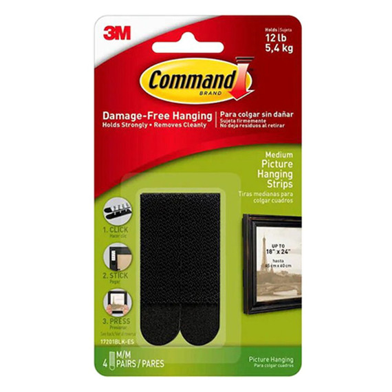 Command Black Picture Hanging Strips Multi-Pack - Medium