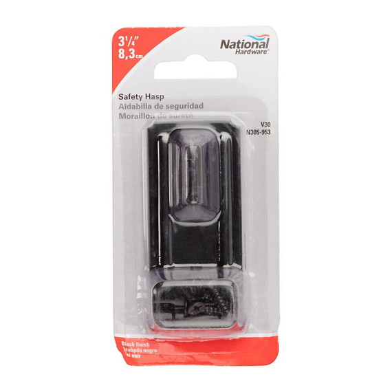 National Hardware Black Safety Hasp - 3-1/4"