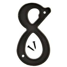 Hy-Ko Black 3-D Plastic House Number Sign - 4"