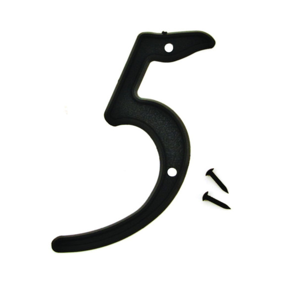 Hy-Ko Black 3-D Plastic House Number Sign - 4"