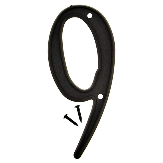 Hy-Ko 4" Black 3-D Plastic House Number Sign - Number 9