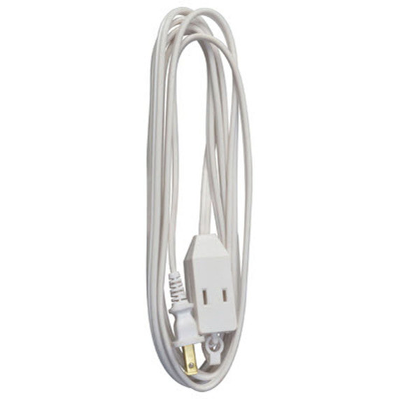 Master Electrician White Polarized Cube Tap Extension Cord - 16/2 ga