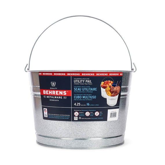 Behrens Smooth Galvanized Steel Pail