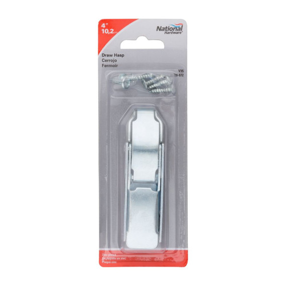 National Hardware Zinc Plated Draw Hasp - 4"