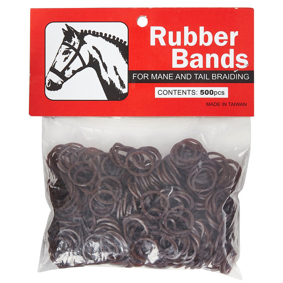 Horse Braid Rubber Bands - 500 Ct - Brown