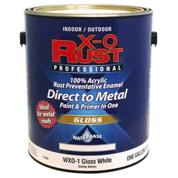 X-o Rust Gloss White Water Base Enamel Paint - 1 Gal