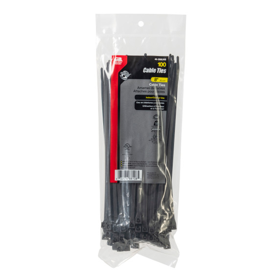 Gardner Bender Black Double Lock Cable Tie - 100 pk - 8"