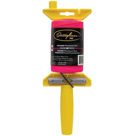 Stringliner Pro Braided Chalk Line with Reel - Fluorescent Pink