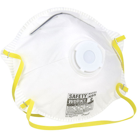 Safety Works N95 Harmful Dust Disposable Respirator With Exhalation Valve