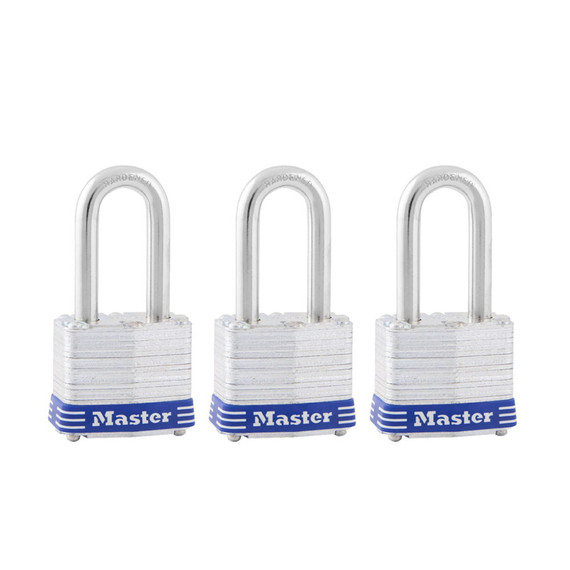 Master Lock Wide Laminated Steel Pin Tumbler Padlock With 1-1/2" Shackle - 1-9/16"