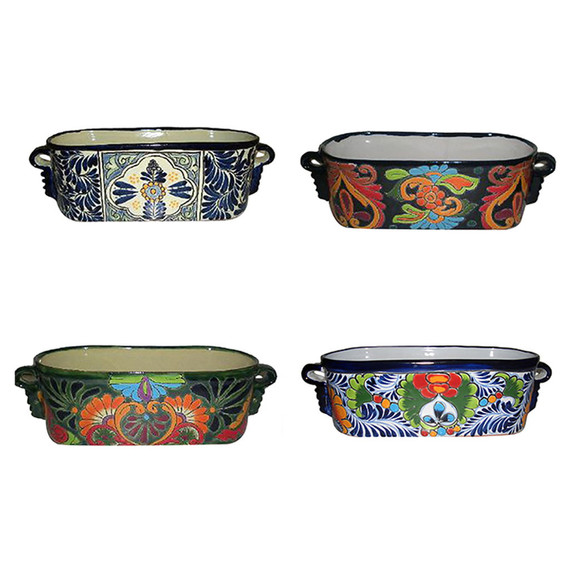 Talavera Traditional Laurel & Bicentenario Window Box - 13"