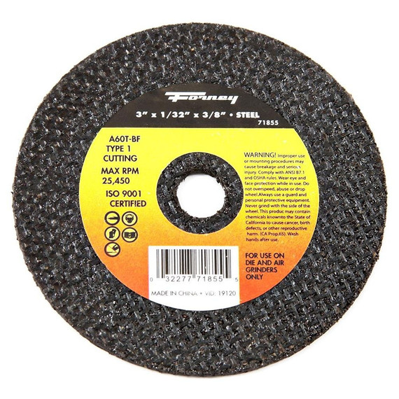 Forney Type 1 Ferrous Materials Cut-off Wheel - 3"