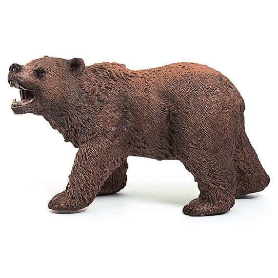 Schleich Grizzly Bear Figurine - 4-1/4" X 1-3/4" X 2-5/8"