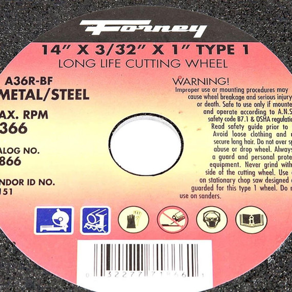 Forney Metal Type 1 Cut-off Wheel - 14"