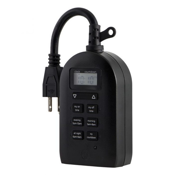 Mytouchsmart Indoor/outdoor Plug-in Simple Digital Timer - Black