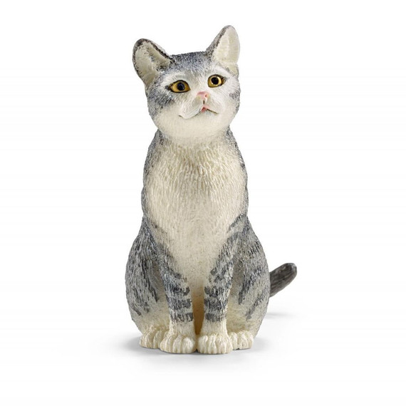 Schleich Cat Sitting Figurine - 1" X 1-1/2" X 1-3/4"
