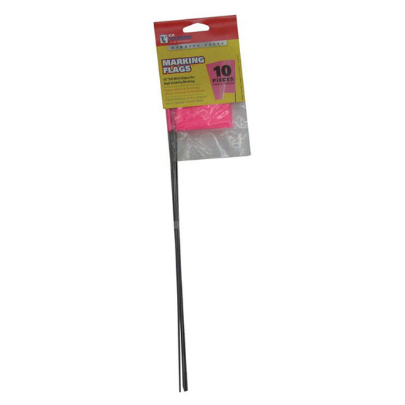 Ch. Hanson 15" Pink Flo Marking Stake Flag - 10 pk
