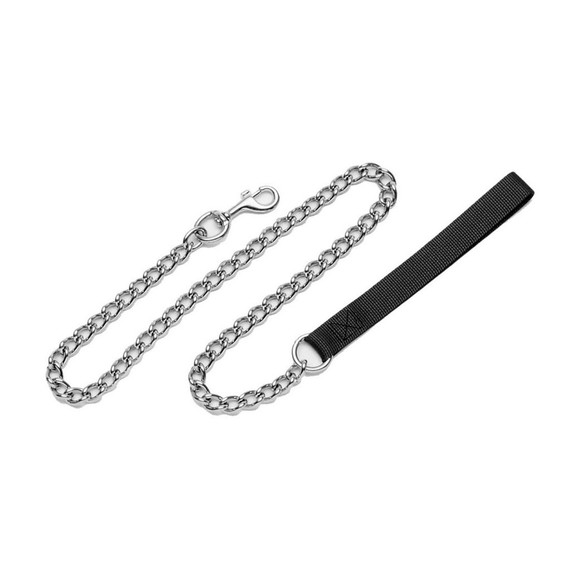 Coastal Pet Titan Chain Dog Leash With Black Nylon Handle - 3mm X 4'