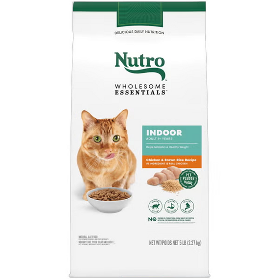Nutro Adult Indoor Formula with Chicken & Brown Rice Recipe Cat Food - 5 lb