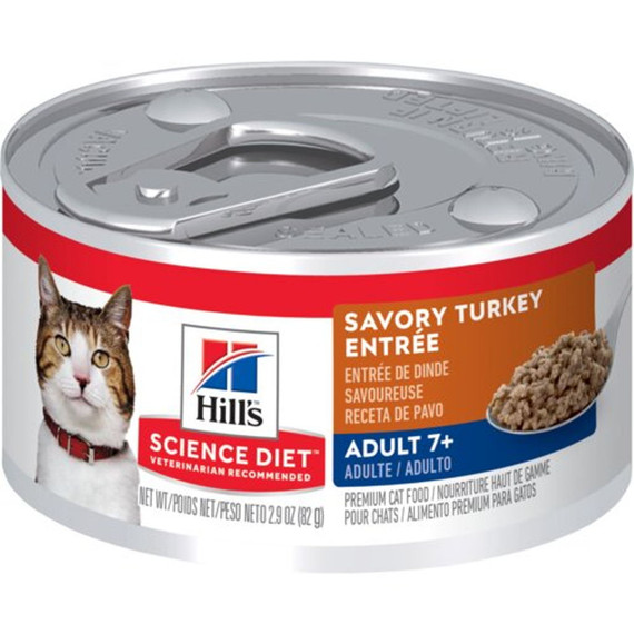 Hill's Science Diet Adult 7+ Savory Turkey Entree Cat Food - 2.9 oz