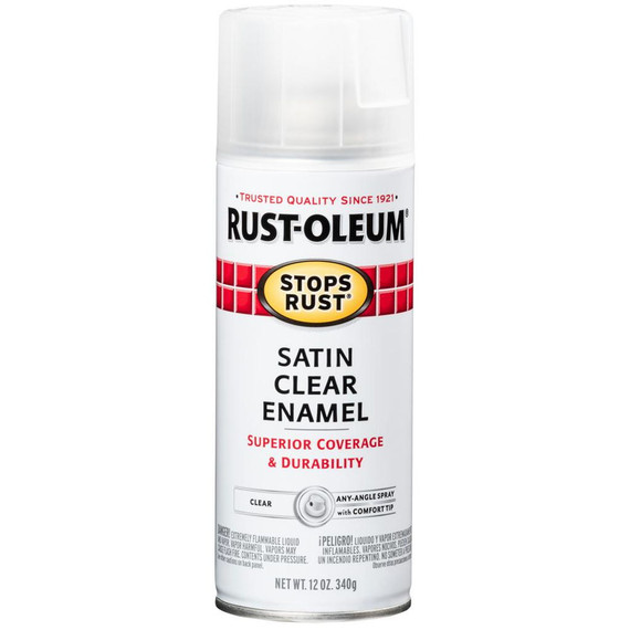 Rust-oleum Stops Rust Protective Clear Enamel Spray Finish - Satin Clear - 12 Oz