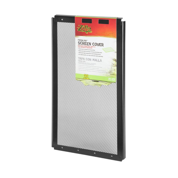 Zilla Fresh Air Solid Screen Cover For Reptiles - Black