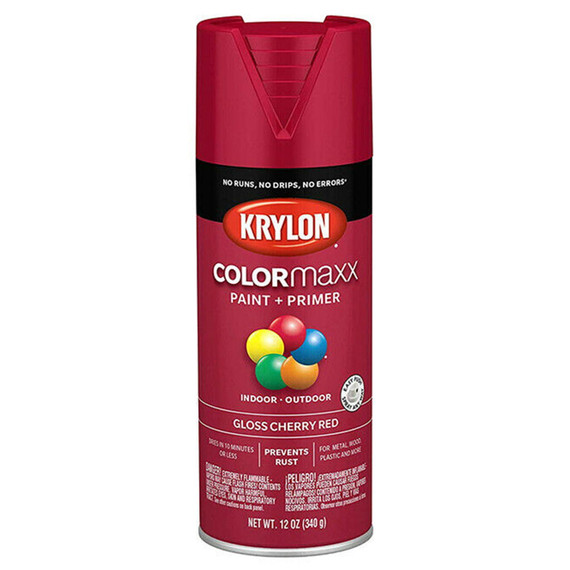 Krylon Colormaxx Gloss Spray Paint + Primer - 12 oz - Cherry Red