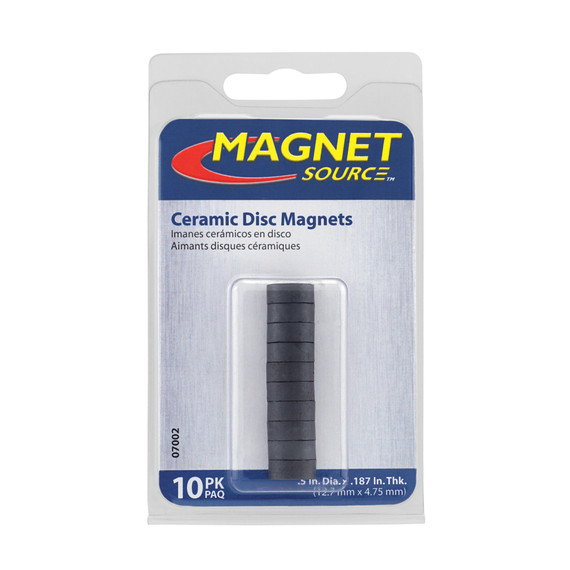 Magnet Source Ceramic Disc Magnet - Charcoal Gray - 10 pk