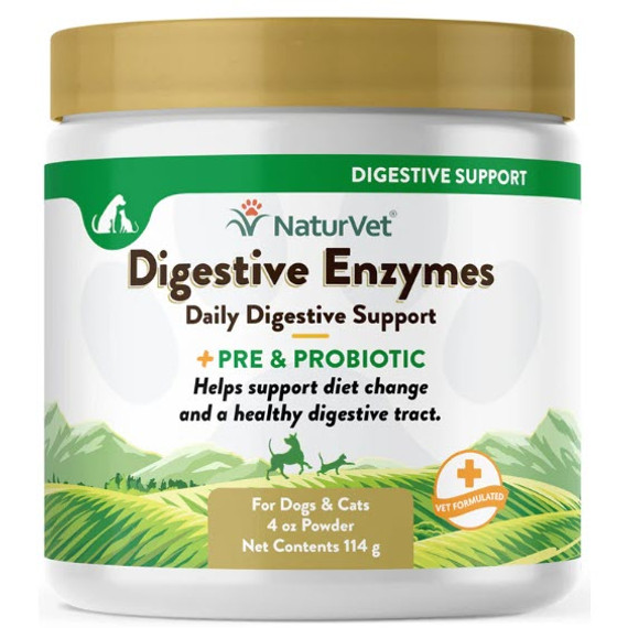 Naturvet Digestive Enzymes Powder with Prebiotics & Probiotics