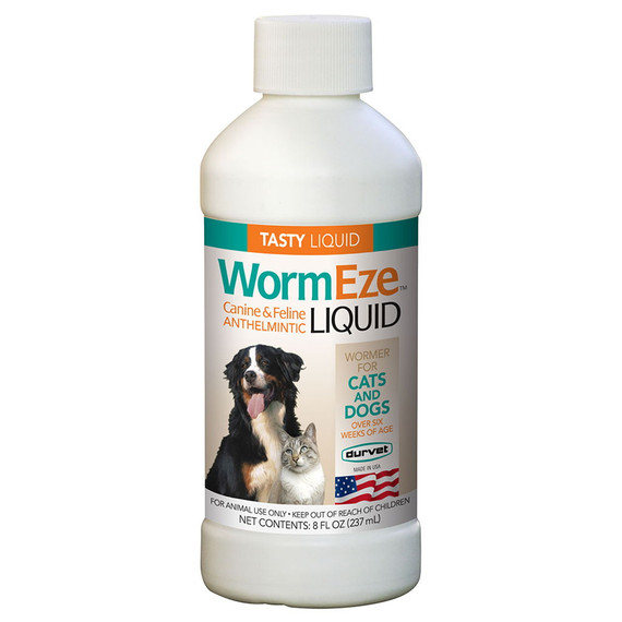 Durvet WormEze Liquid for Dogs & Cats - 8 oz