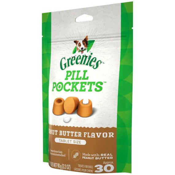 Greenies Pill Pockets Real Peanut Butter Flavor Tablet - 3.2 oz