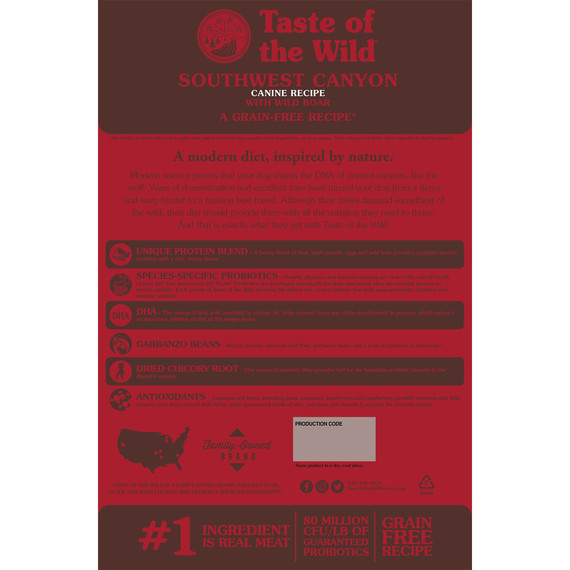 Taste of the Wild Southwest Canyon Canine Recipe with Wild Boar Dry Dog Food - 5 lb