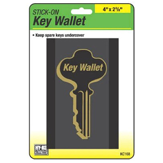 Hy-ko Black Stick-on Key Wallet - 4" X 2-5/8"