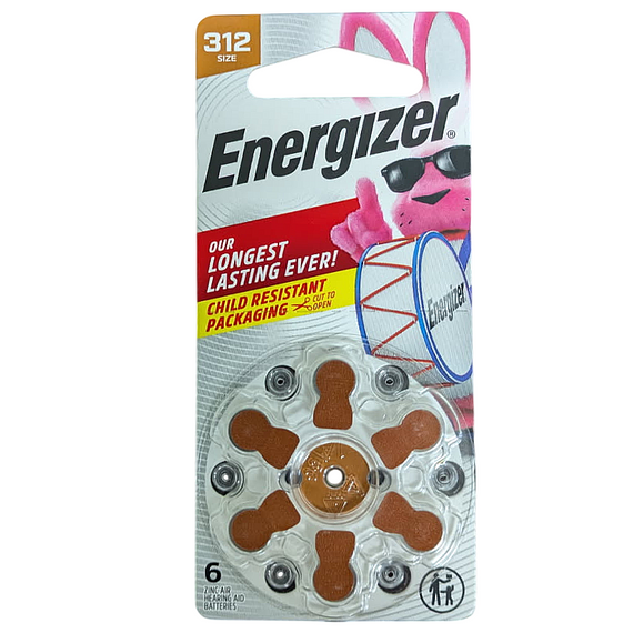 Energizer Size 312 Hearing Aid Batteries - 1.45V
