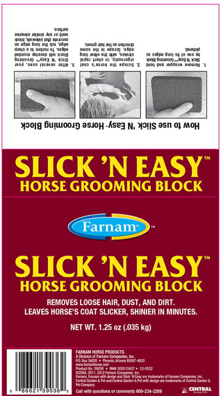 Farnam Slick 'n Easy Horse Grooming Block - 1.25 Oz