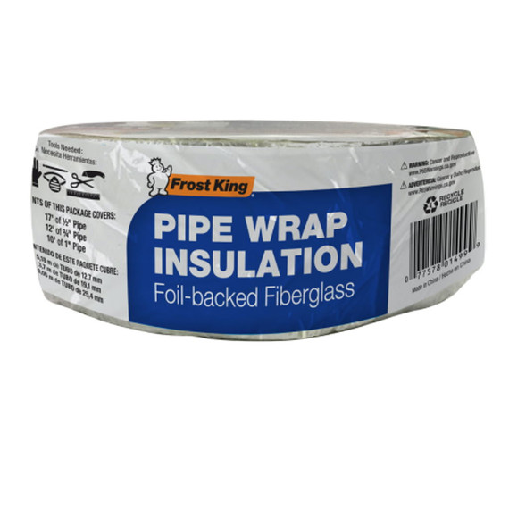 Frost King Foil Backed Fiberglass Pipe Wrap Insulation - 25'