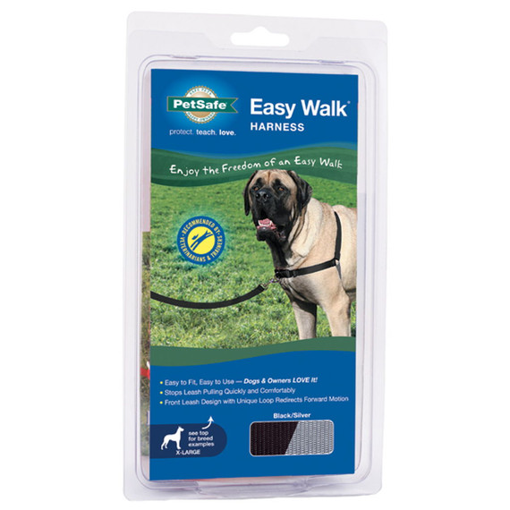 Petsafe Black/silver Easy Walk No Pull Dog Harness - Xl
