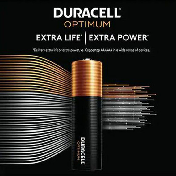 Duracell Optimum Aa Alkaline Reseal Battery - 4 Pk