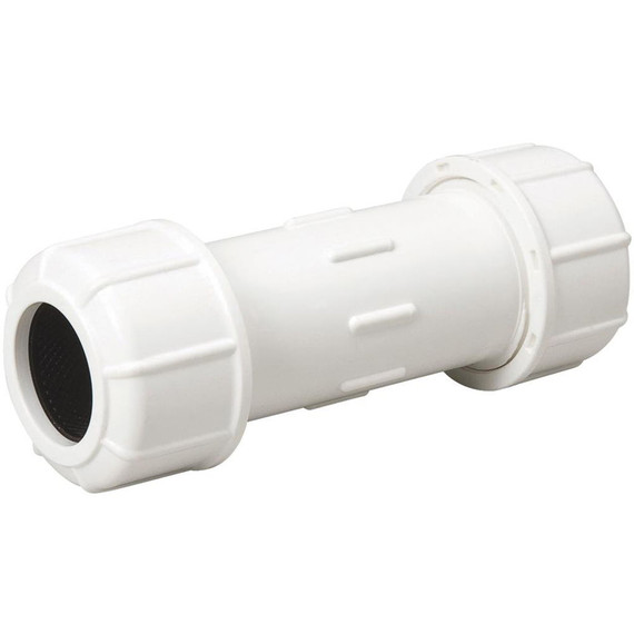 B&k Plastic Compression PVC Coupling - 1/2"