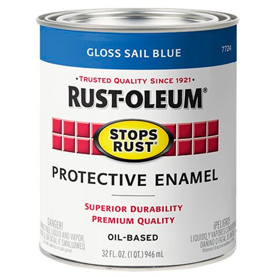 Rust-oleum Stop Rust Gloss Sail Blue Protective Enamel Brush-on Paint - 1 qt